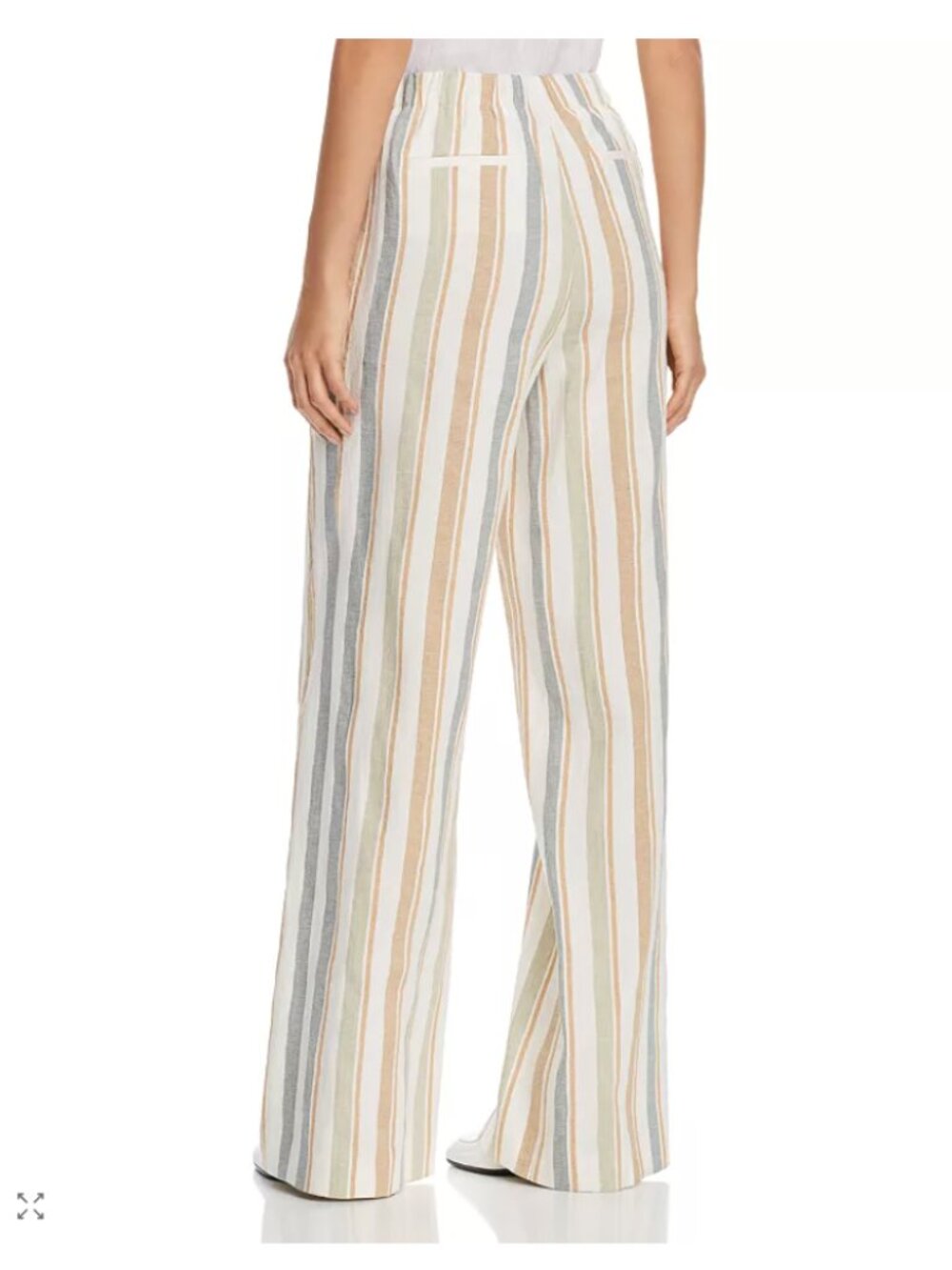 LAFAYETTE 148 NY Columbus Striped Wide-Leg Linen Pants, Multi-Color, Size XXL - Picture 3 of 11